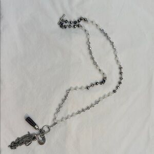 Premier Designs Silver and Gray Beaded Necklace